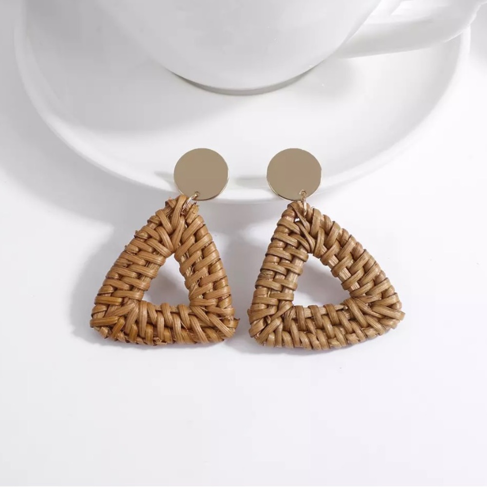Rattan Weaved Boho Earrings